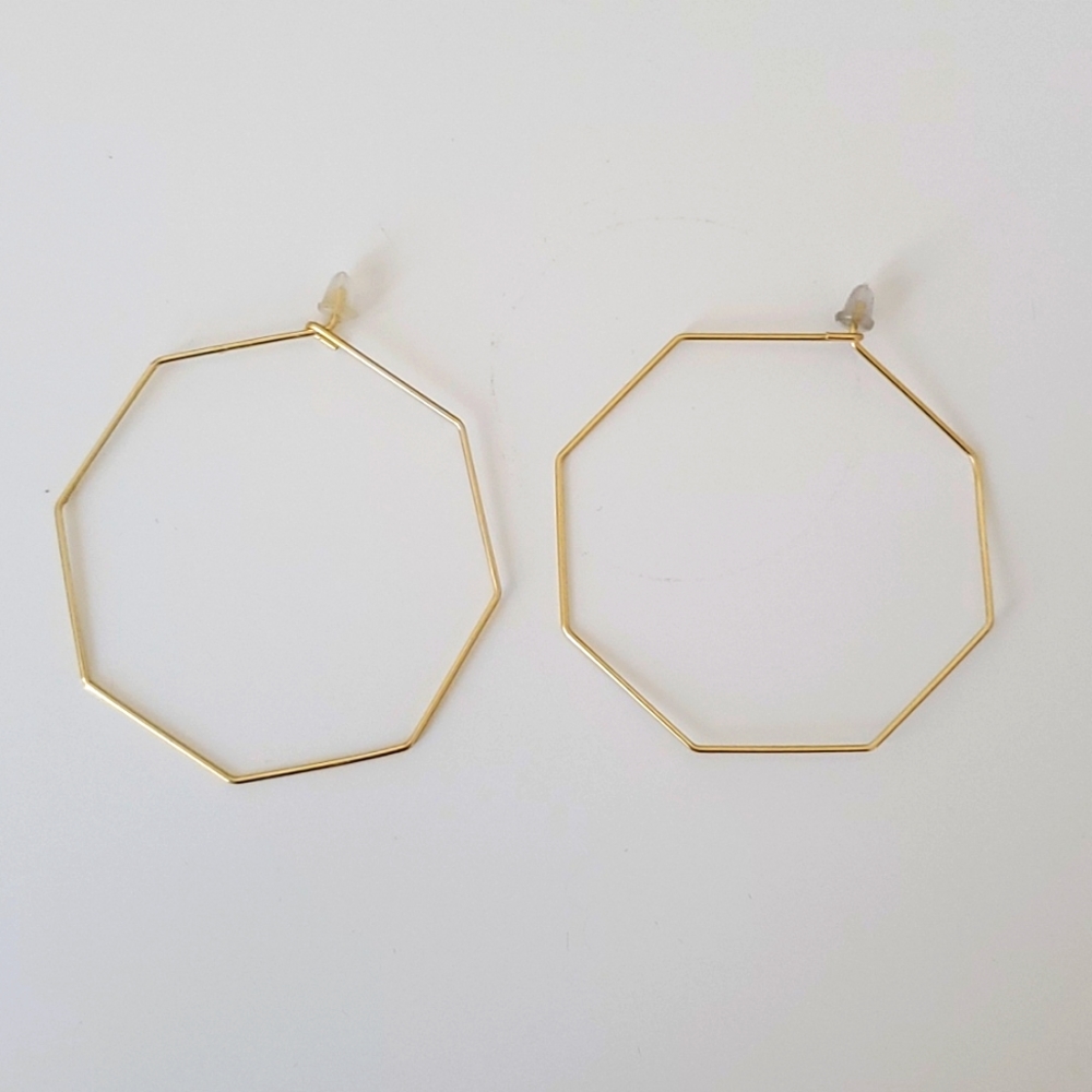 Geometric gold hoops